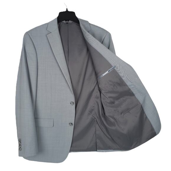 Bar III Men's Skinny-Fit Stretch Wool 2-Piece Suit Light Grey 44L 34x32 NWT - Picture 3 of 13